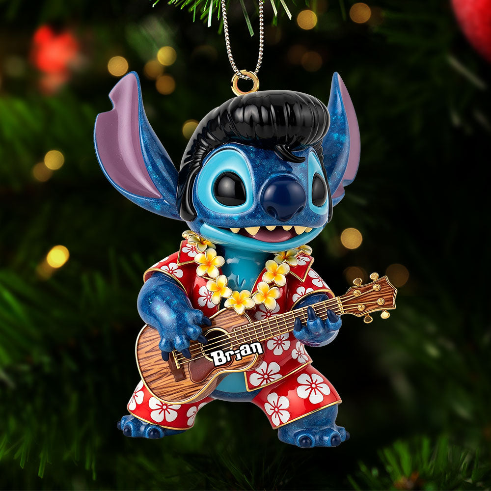 “Strum Into the Holidays” - Performing Monster Acrylic Christmas Ornament - Personalized Gift for Music Lovers Ornament PopCulturePrints