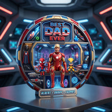 Load image into Gallery viewer, "Best Dad Ever" - Personalized Radical Dad Station Plaque - Perfect Gift for Dads, Grandpas, and Fathers' Day Shaped Plaques PopCulturePrints

