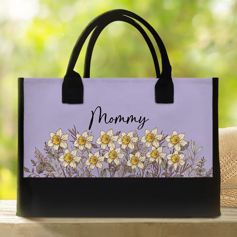 Grandma's Love Blooms – Personalized Canvas Tote Bag for Special Moments Canvas Tote Bag PopCulturePrints