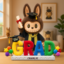 Load image into Gallery viewer, Celebrate Success with a Personalized Graduation Doll Acrylic Plaque - Unique Gift for Graduate! Shaped Plaques PopCulturePrints
