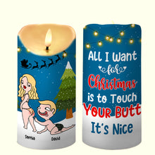 Load image into Gallery viewer, Personalized Christmas Couple Candle - Touch Your Butt | Valentine&#39;s Day Gifts Led Candle PopCulturePrints
