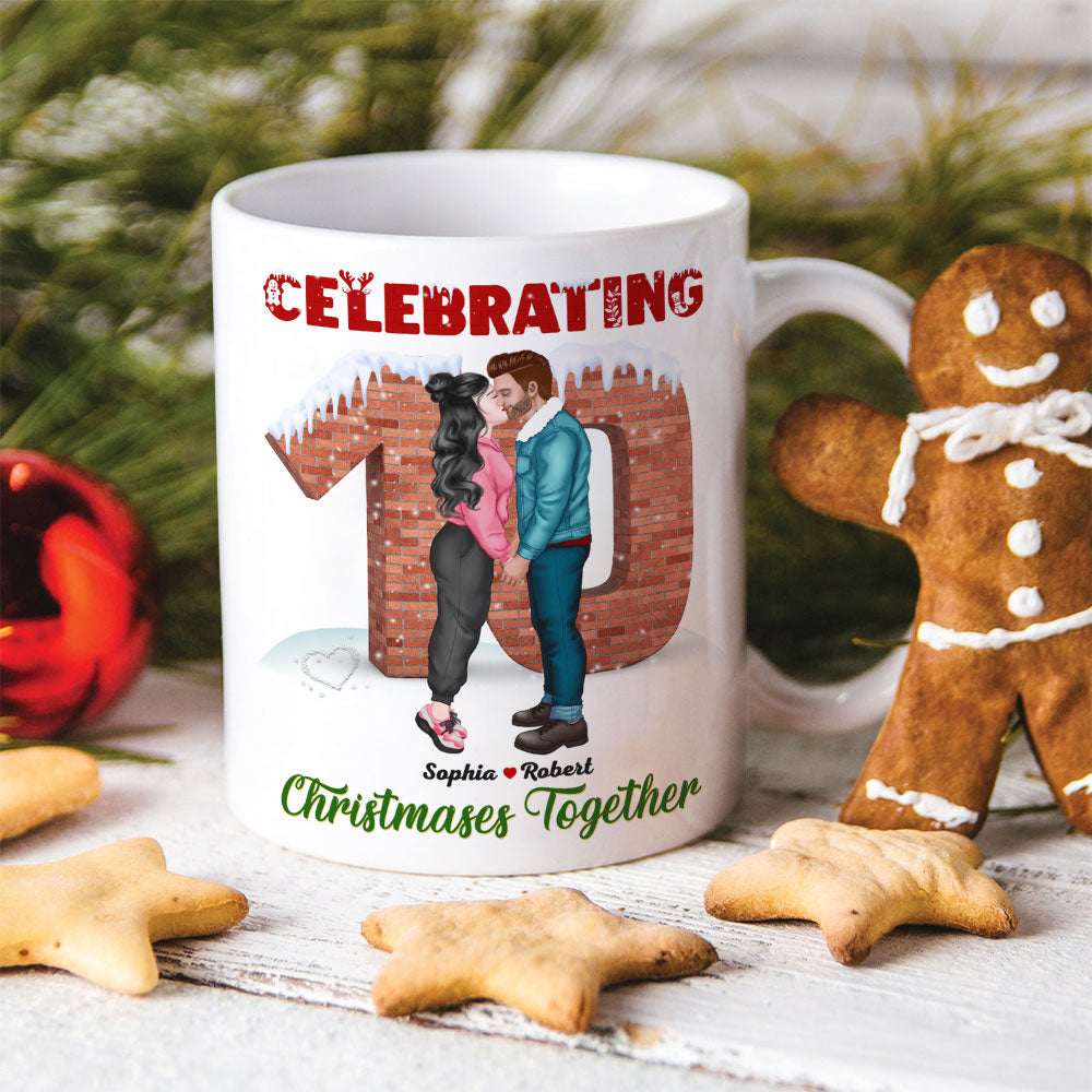 Personalized Christmas Couple Mug - Celebrating Love