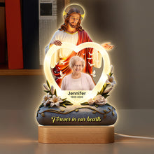 Load image into Gallery viewer, Forever in Our Hearts - Personalized Jesus LED Light with Custom Photo Gift Led Night Light PopCulturePrints
