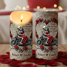 Load image into Gallery viewer, From Our First Kiss Till Our Last Breath - Personalized Couple LED Candle Led Candle PopCulturePrints
