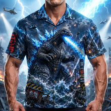 Load image into Gallery viewer, Unleash Your Inner Legend - Personalized Godzilla Hawaiian Shirt - Unique Gift for Fans and Collectors Hawaiian Shirts PopCulturePrints
