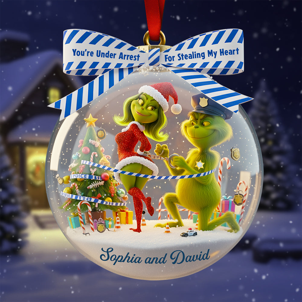 Christmas Love Under Arrest - Personalized Couple Ornament Ornament PopCulturePrints