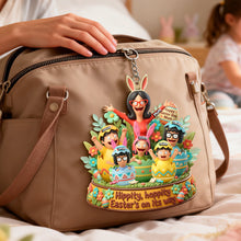 Load image into Gallery viewer, Hippity, Hoppity! A Special Gift for Mom - Happy Easter Day Keychain - Personalized Gifts for Mom Keychains PopCulturePrints
