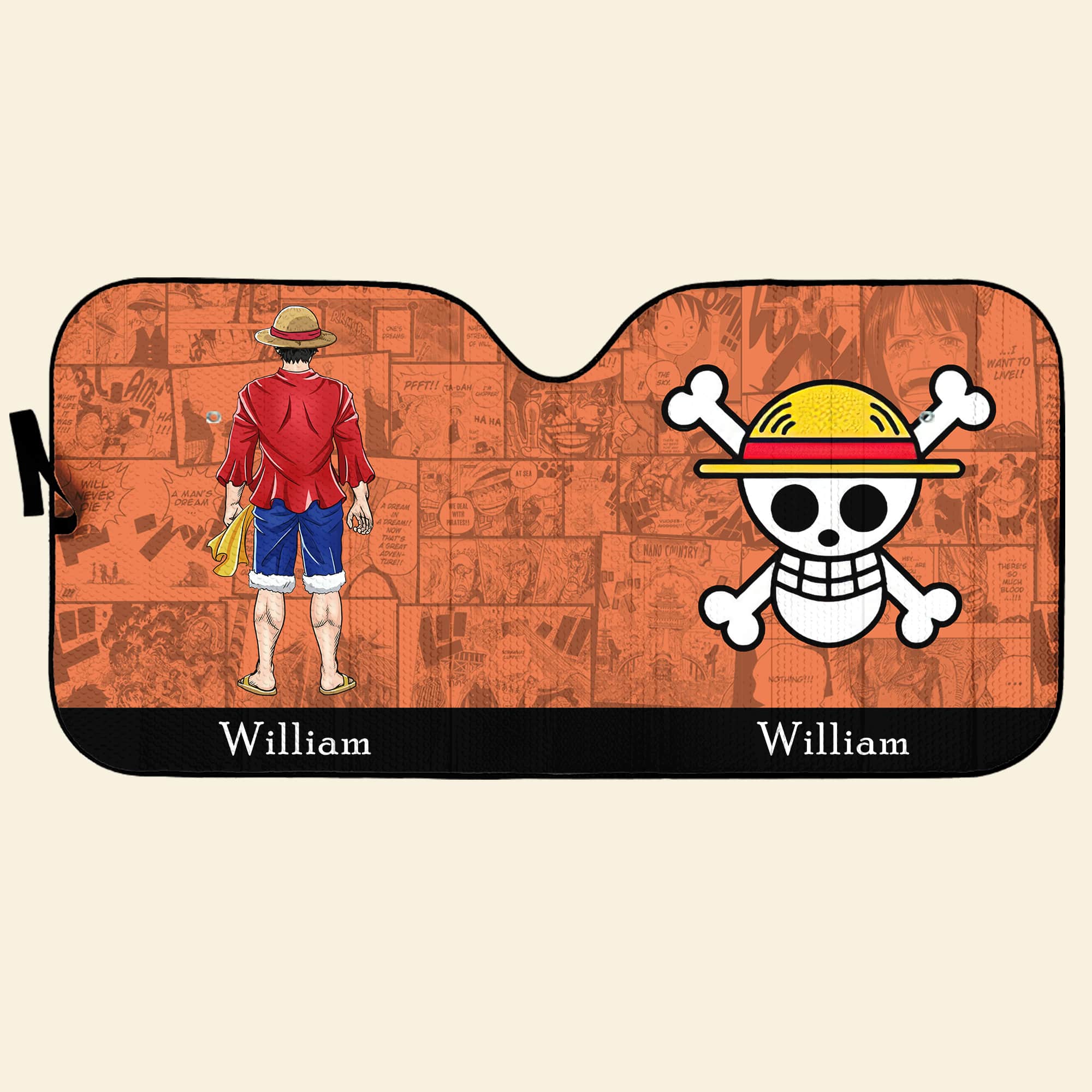 Personalized Anime Lover Windshield Sunshade - One Piece Adventure Doormat PopCulturePrints