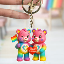 Load image into Gallery viewer, Love Wins: Rainbow Couple Keychain - Personalized Gift for LGBTQ+ Pride Keychains PopCulturePrints
