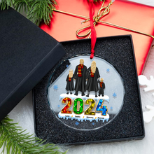 Load image into Gallery viewer, Personalized Family Christmas Ornament - Wizardry Theme
