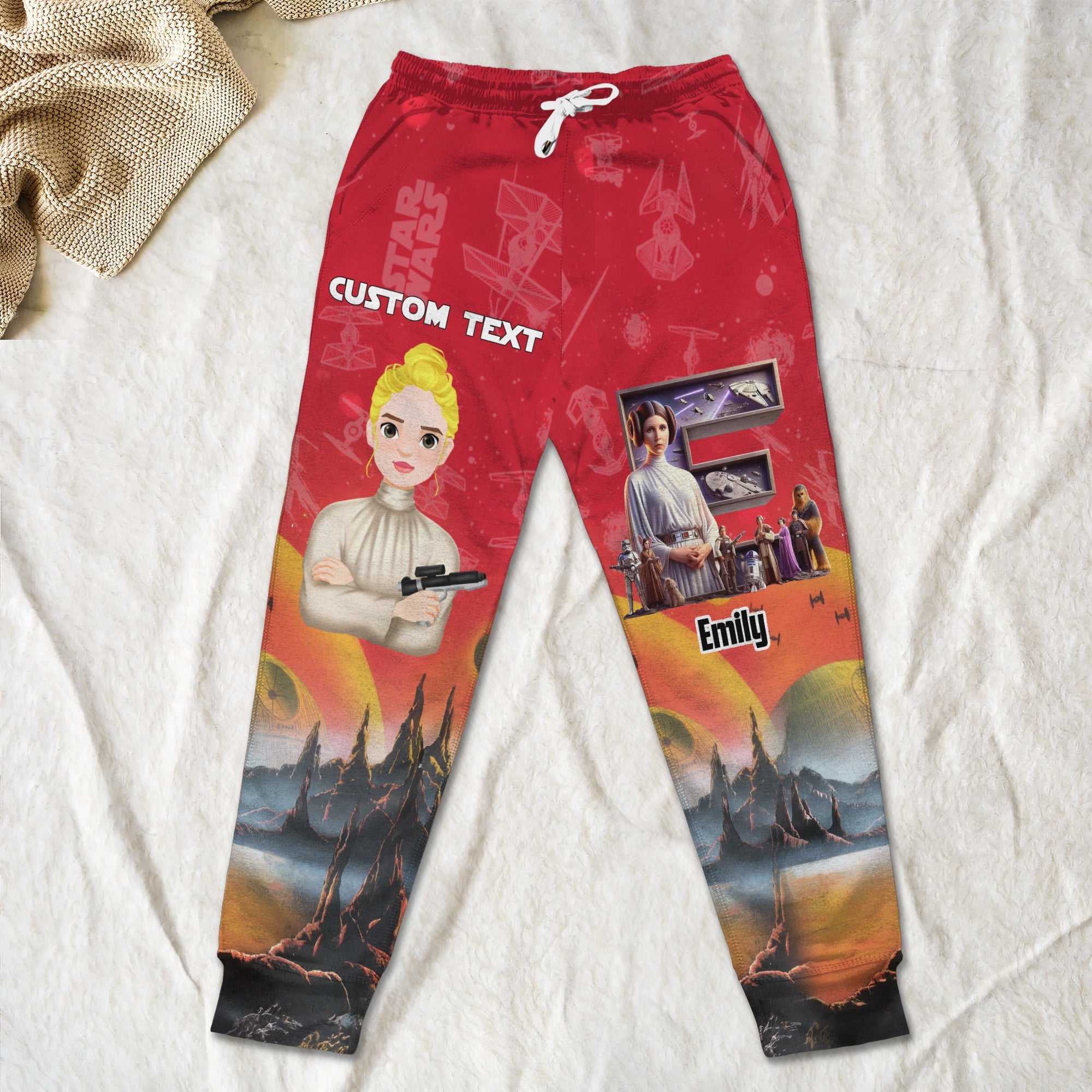 "A Galaxy of Comfort!" - Personalized Sweatpants for Movie Lovers - Custom Gifts for Fans and Occasions Shorts and Pants PopCulturePrints