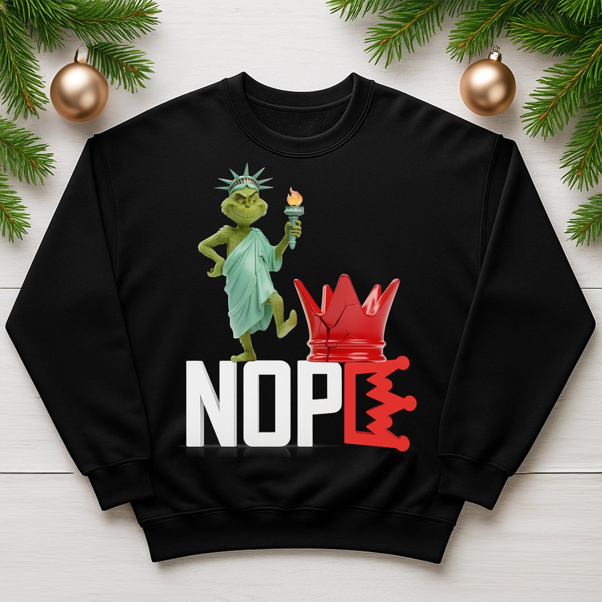 Nope Green Monster Freedom Shirt - Customizable Gifts for Christmas Enthusiasts Shirts PopCulturePrints