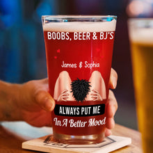 Load image into Gallery viewer, Personalized Boobs, Beer &amp; BJ&#39;s Pint Glass
