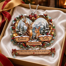 Load image into Gallery viewer, God Blessed Our Journey - Personalized Deer Couple Car Ornament for Couples

