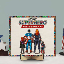 Load image into Gallery viewer, Personalized Family Superhero Wood Sign Wood Sign PopCulturePrints
