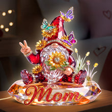 Load image into Gallery viewer, “Bring a Smile to Mom's Face” - Whimsical Gnome Mom Acrylic Light Box - Personalized Gift for Mothers and Grandmothers Light Box PopCulturePrints
