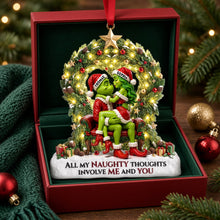 Load image into Gallery viewer, All My Naughty Thoughts Involve Me and You - Personalized Naughty Couple Christmas Ornament
