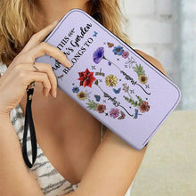 Load image into Gallery viewer, “This Grandma&#39;s Garden Belongs to” - Personalized Leather Long Wallet - Perfect Gift for Grandma, Mom, and Loved Ones Leather Long Wallet PopCulturePrints
