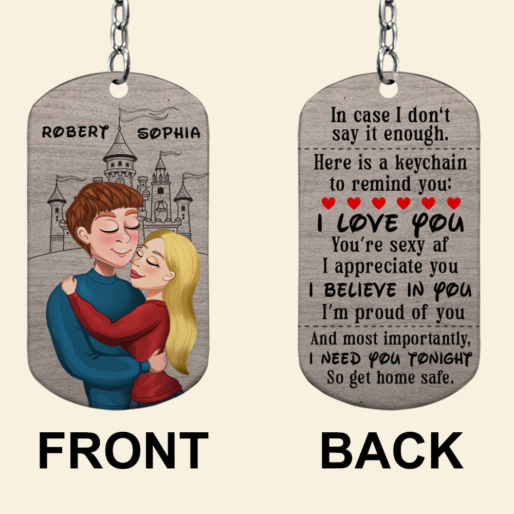 Drive Safe Keychain - Dreaming Couple - Personalized Romantic Gift for Him Keychains PopCulturePrints