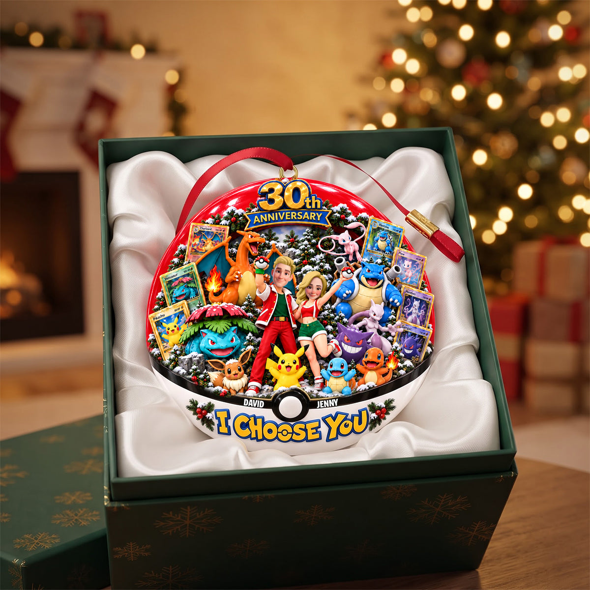 "I Choose You" - Celebrate 30 Years of Adventure - Personalized Christmas Ornament for Couples