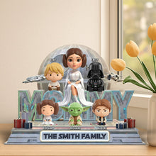 Load image into Gallery viewer, "To the Universe and Beyond – Personalized Cosmic Mom and Kids Acrylic Plaque - Unique Gift for Mom, Grandma &amp; Kids" Shaped Plaques PopCulturePrints
