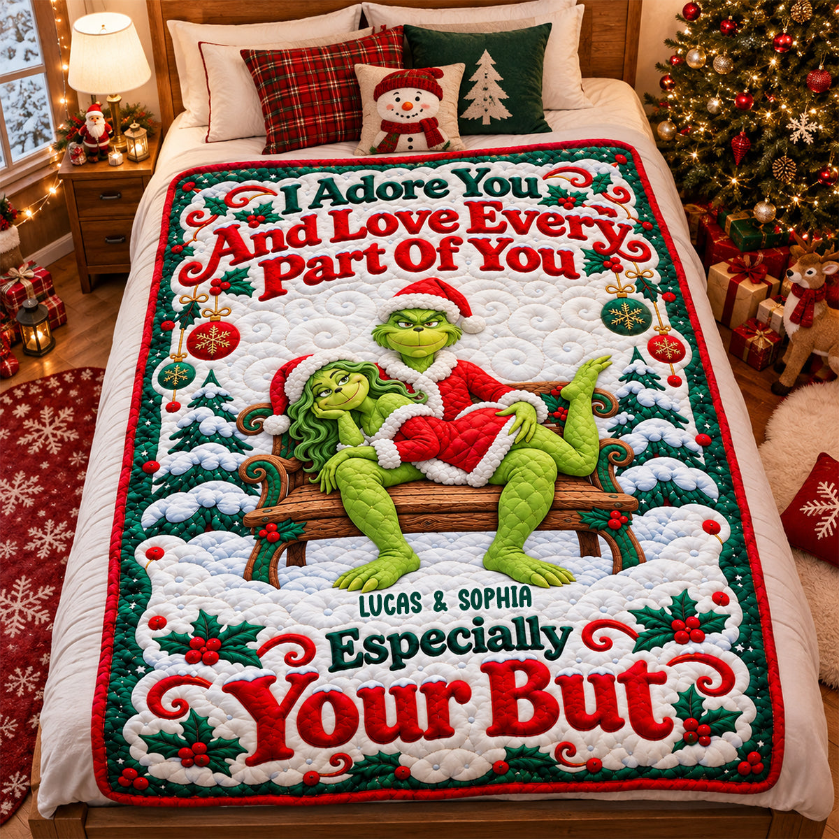 I Adore You and Love Every Part Of You - Funny Mischief Couples Blanket - Personalized Christmas Gift Blanket PopCulturePrints