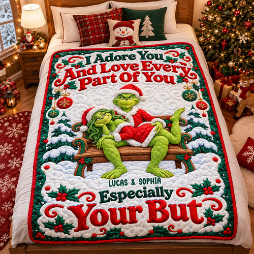 I Adore You and Love Every Part Of You - Funny Mischief Couples Blanket - Personalized Christmas Gift Blanket PopCulturePrints