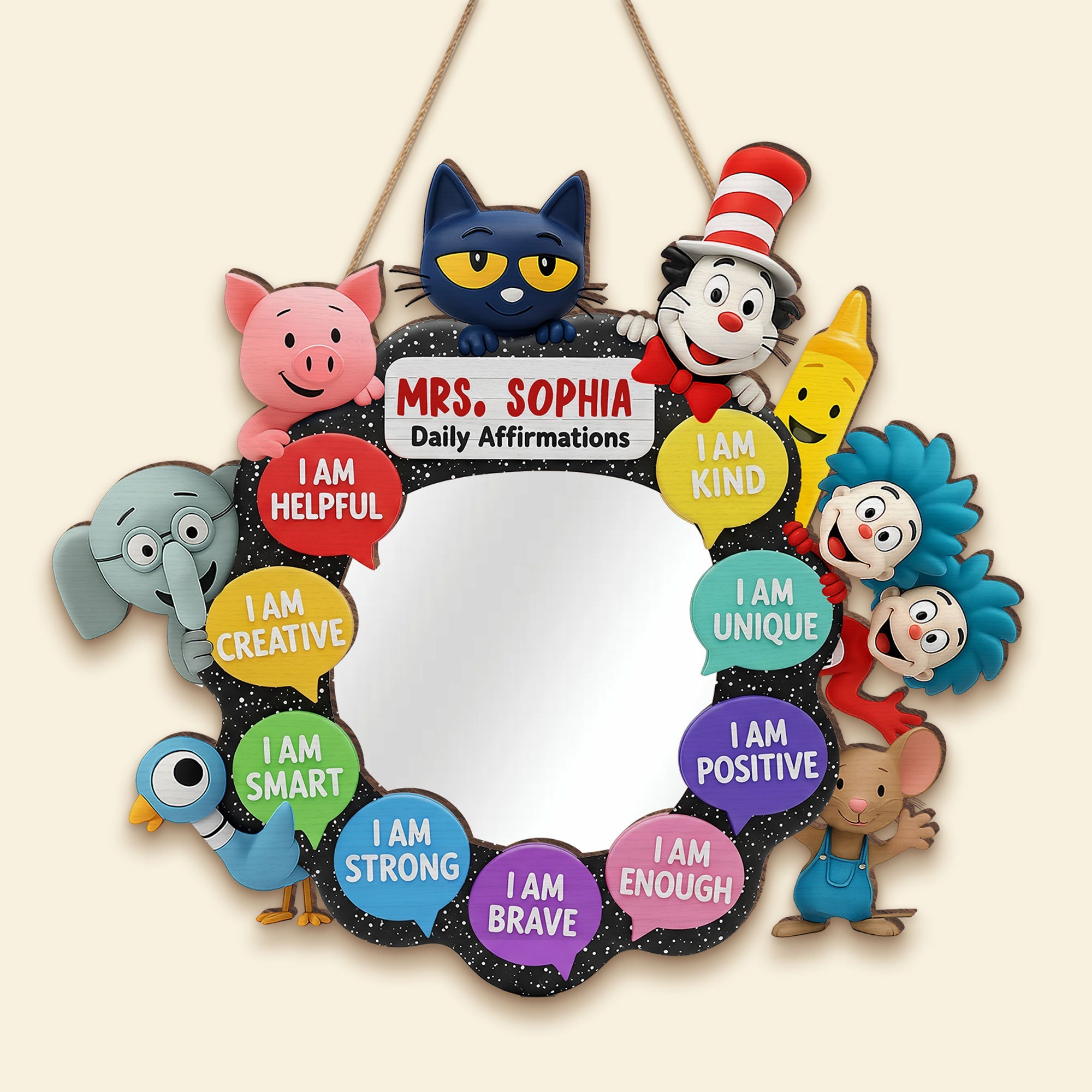 I Am Enough! - Cute Teacher Mirror - Personalized Gifts For Teacher Mirror PopCulturePrints