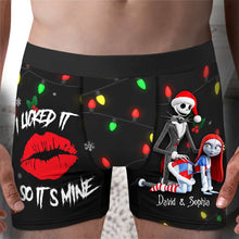 Load image into Gallery viewer, I Licked It, So It’s Mine - Freaky Skeleton Couple Christmas Boxers - Personalized Gifts for Him Boxer Briefs PopCulturePrints
