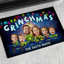 Load image into Gallery viewer, Personalized Merry Grinchmas Family Christmas Doormat Doormat PopCulturePrints
