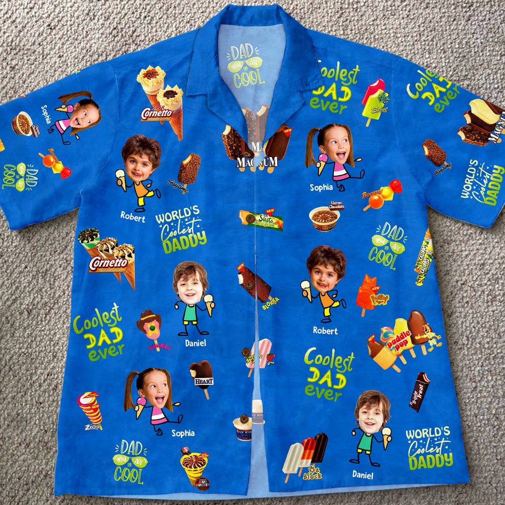 Personalized Hawaiian Shirt for Dad with Custom Photos Hawaiian Shirts PopCulturePrints