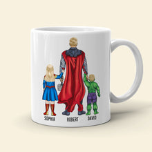 Load image into Gallery viewer, Personalized Superhero Dad Coffee Mug - The Man, The Hero, The Legend Coffee Mug PopCulturePrints
