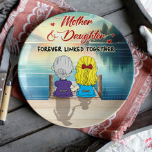 Load image into Gallery viewer, &quot;Forever Linked Together&quot; - Personalized Ceramic Round Plate - Perfect Gift for Mom, Grandma, and Daughters Ceramic Round Plate PopCulturePrints
