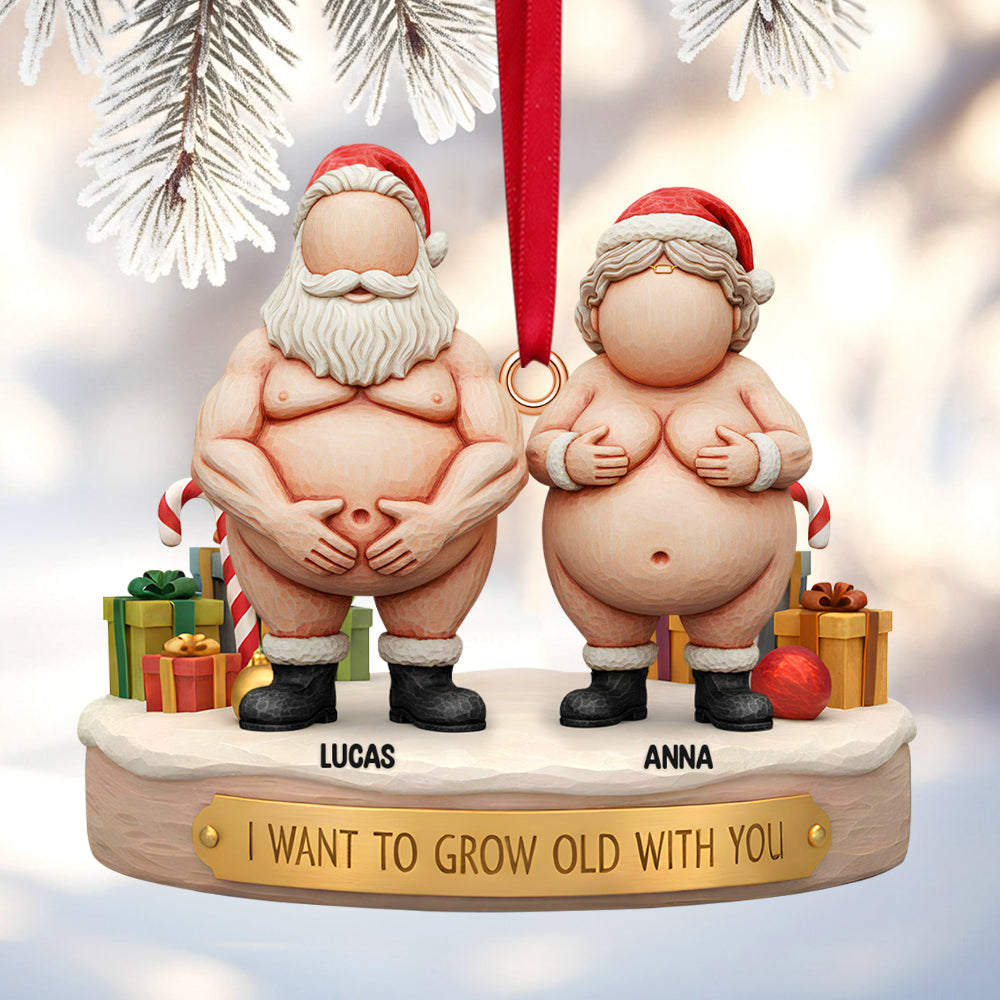 I Want to Grow Old With You - Funny Old Couple Christmas Ornament - Personalized Gift for Couples Ornament PopCulturePrints