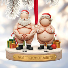 Load image into Gallery viewer, I Want to Grow Old With You - Funny Old Couple Christmas Ornament - Personalized Gift for Couples Ornament PopCulturePrints
