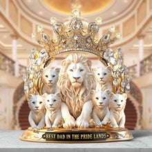 Load image into Gallery viewer, &quot;Best Dad in the Pride Lands&quot; - Personalized Acrylic Plaque for Dads, Grandpas, and More Shaped Plaques PopCulturePrints
