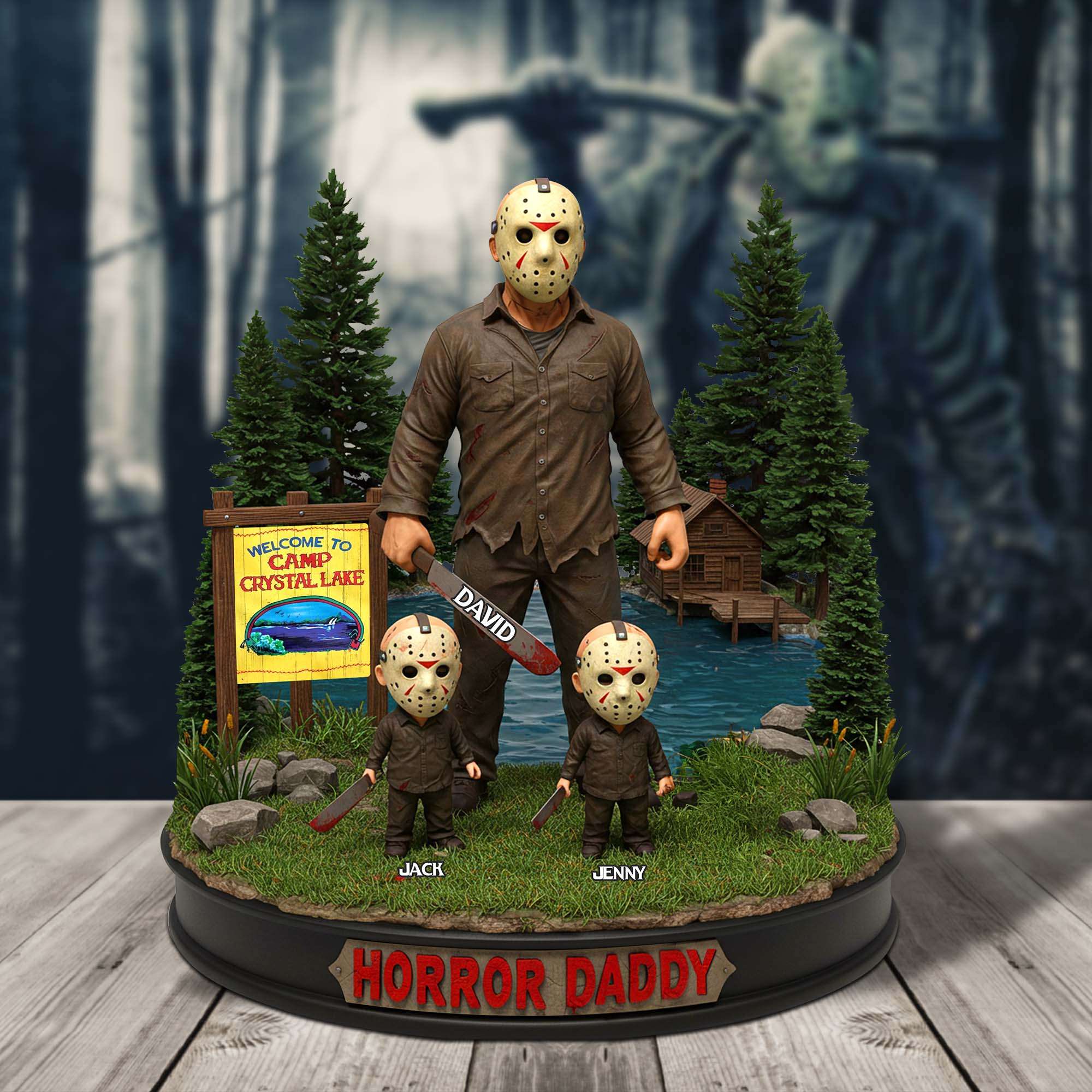 "Embrace the Fright!" - Horror Dad Acrylic Plaque - Personalized Gift for Dad, Grandpa, and Any Horror Enthusiast Shaped Plaques PopCulturePrints