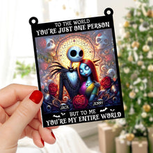 Load image into Gallery viewer, Personalized Halloween Sun Catcher for Couples - Custom Romantic Jack and Sally Design
