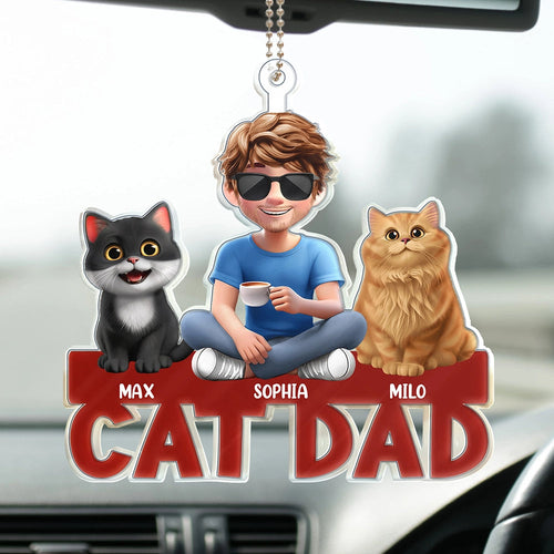 “Celebrate your love for your furry friends!” - Personalized Acrylic Car Hanger - Gift for Cat Dads, Cat Moms, and Pet Lovers Acrylic Car Hanger PopCulturePrints