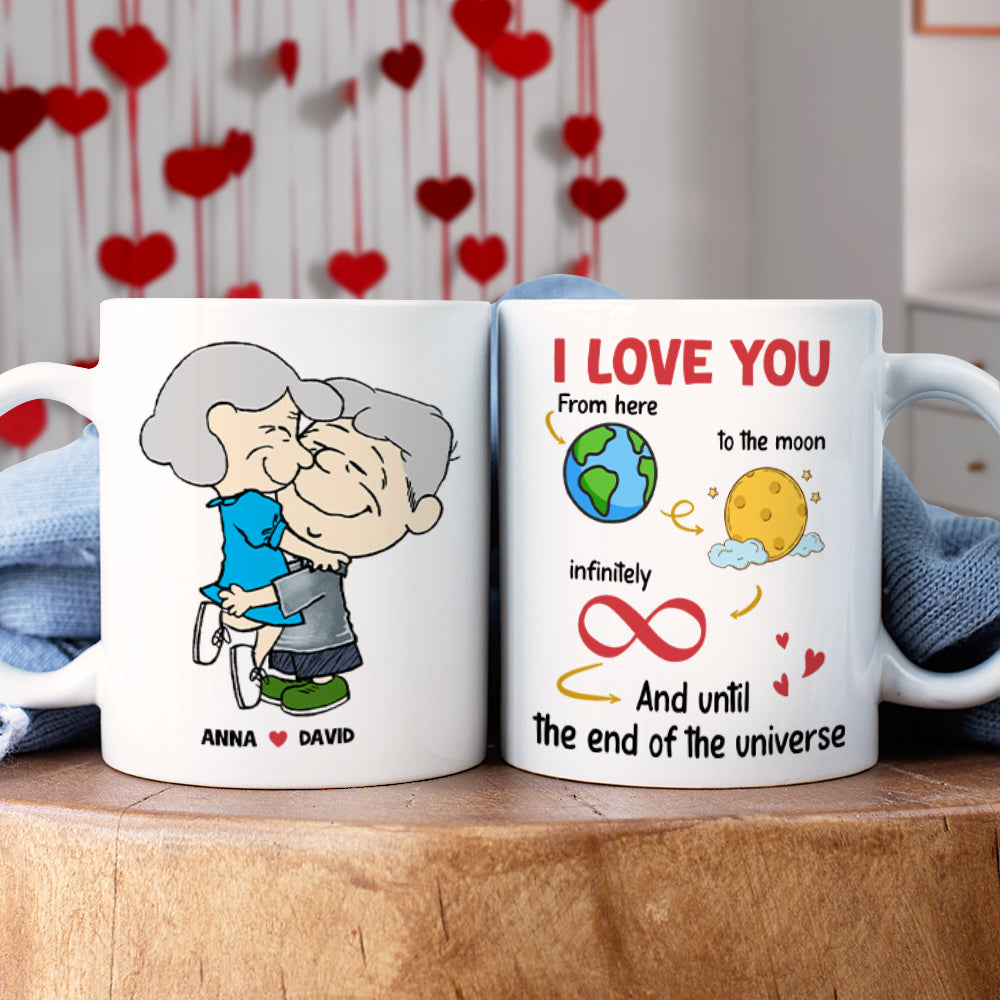 Personalized Couple Coffee Mug - Love You Until The End Of The Universe Coffee Mug PopCulturePrints