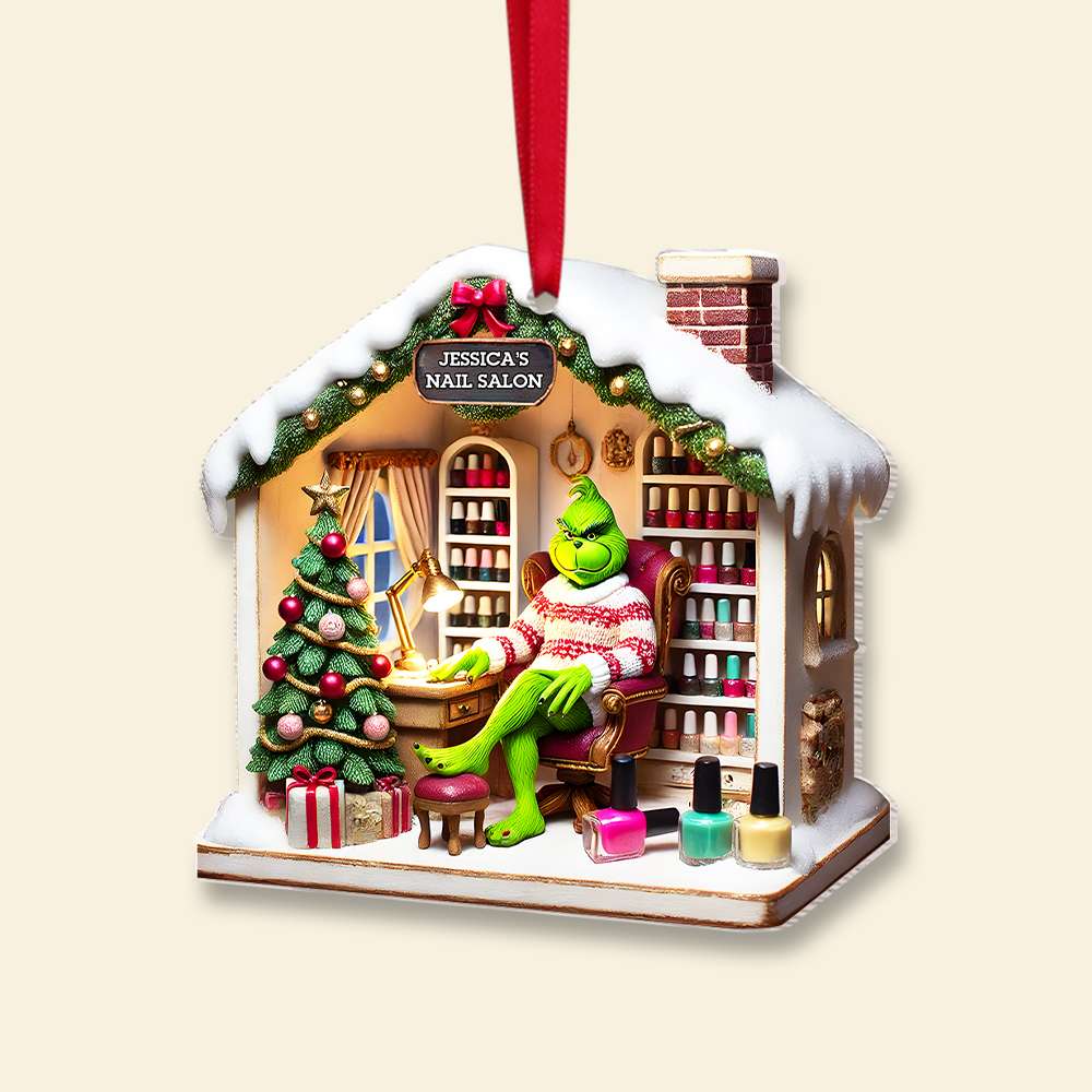 Customizable Green Monster Nail Salon Ornament Ornament PopCulturePrints