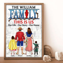 Load image into Gallery viewer, Personalized Family Canvas Print - Custom Cartoon Theme Art
