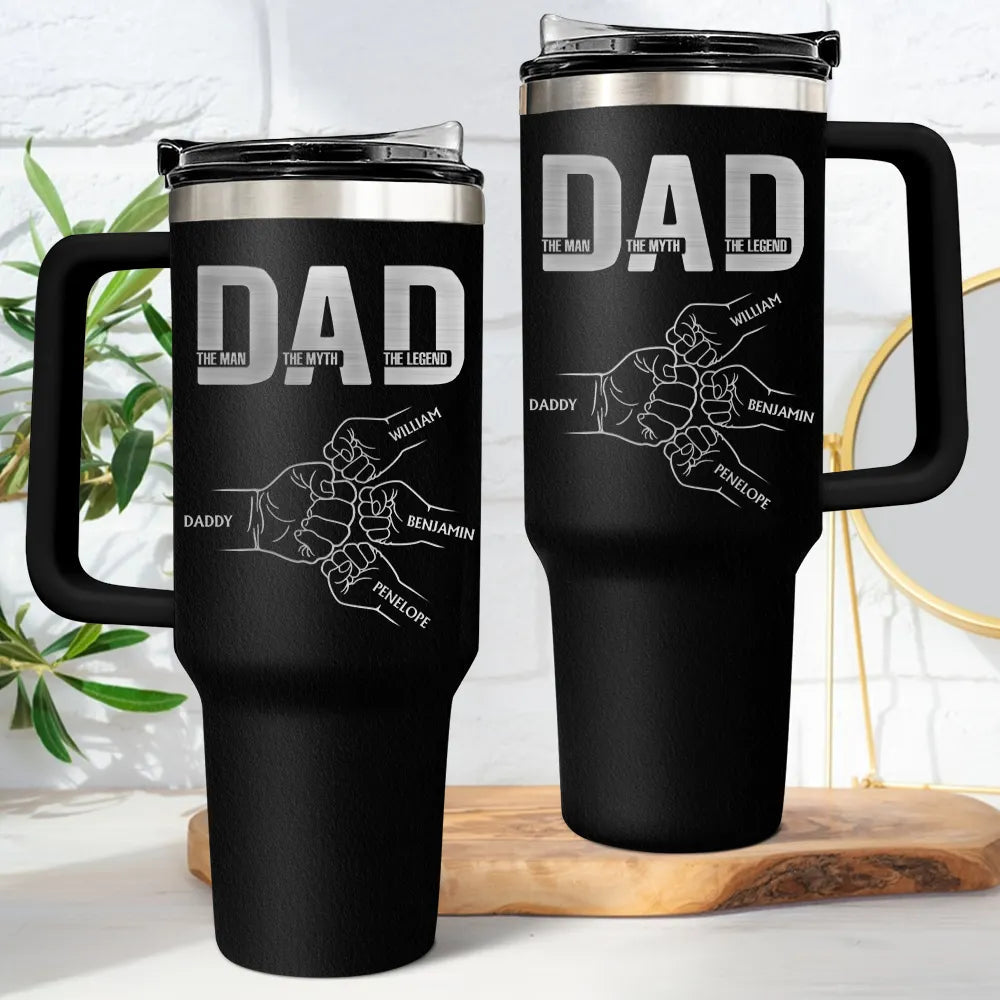 Dad The Man The Myth The Legend - Personalized Engraved 40oz Tumbler for Father and Grandpa Engraved 40oz Tumbler PopCulturePrints