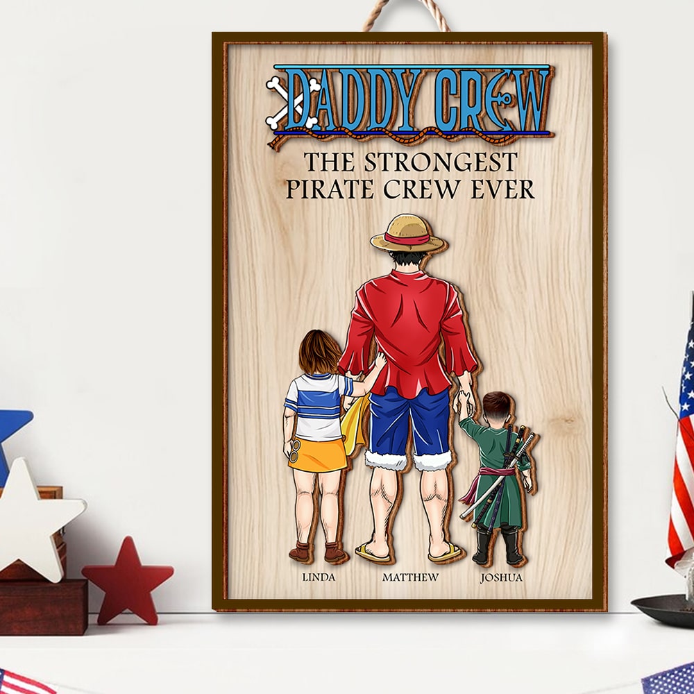 Custom Pirate Crew Wood Sign for Dad - Personalized Gift for Father's Day Wood Sign PopCulturePrints