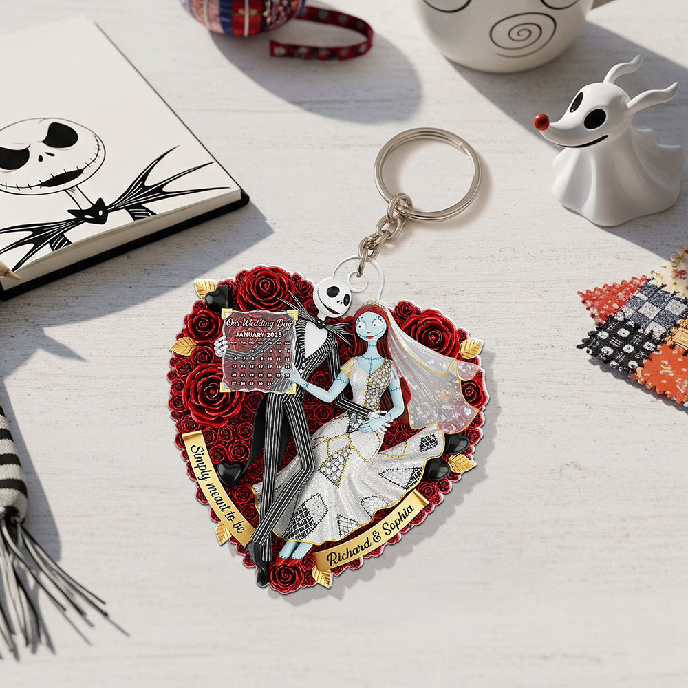 “Simply Meant to Be” Forever Heart Keychain - Personalized Gift for Couples Keychains PopCulturePrints