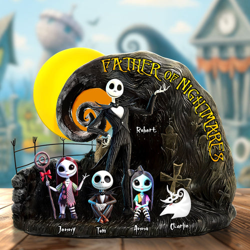 Embrace the Nightmare: Personalized Father of Nightmares Plaque - Custom Gift for Dads, Partners, and Friends Shaped Plaques PopCulturePrints