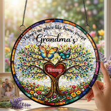 Load image into Gallery viewer, "There's no place like home, except Grandma's" - Personalized Butterfly Family Tree Suncatcher Ornament - Gift for Grandma, Mom, and Loved Ones Ornament PopCulturePrints
