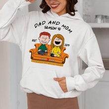 Load image into Gallery viewer, Personalized Couple Sweatshirt - Dad and Mom Season 10 Shirts PopCulturePrints
