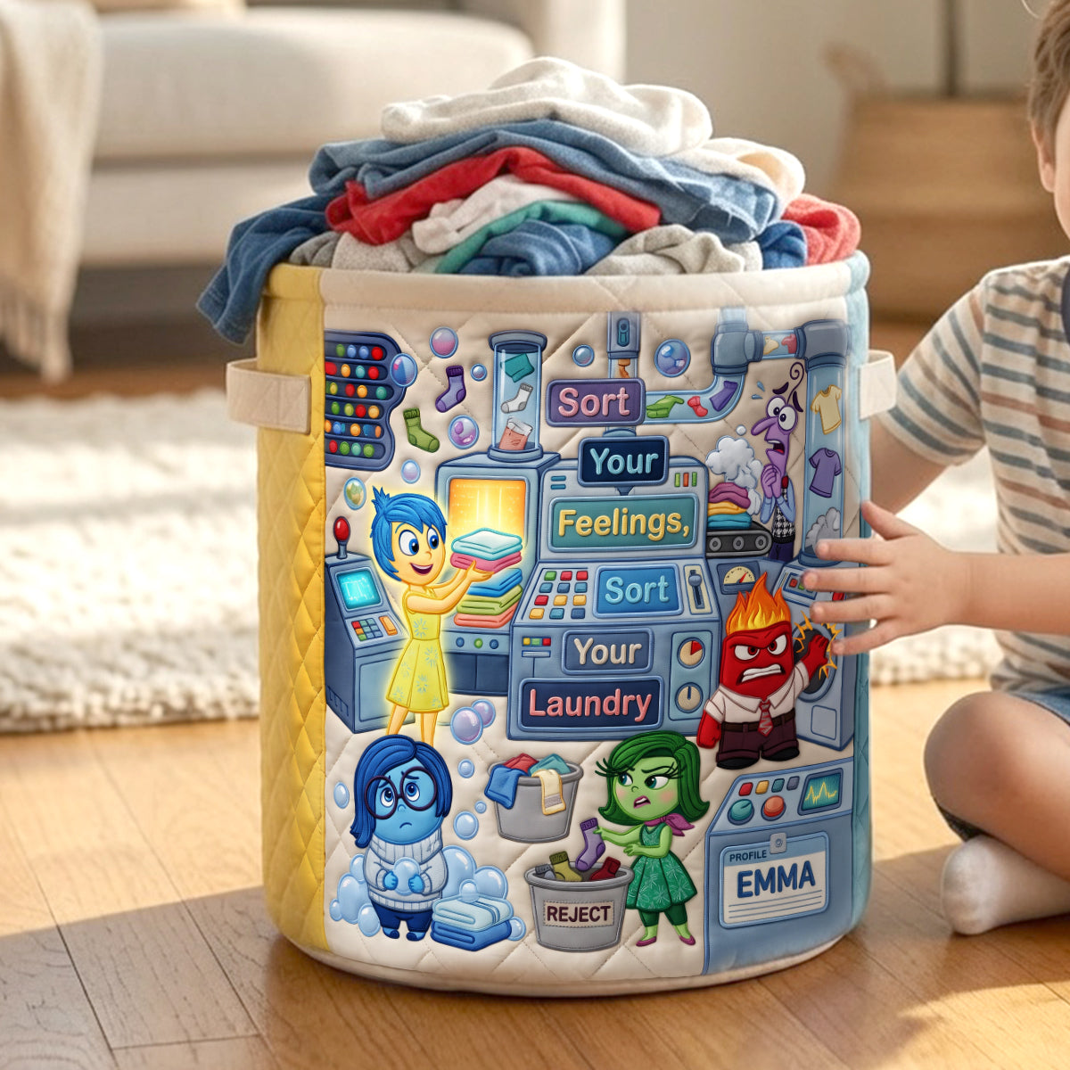 Colorful Emotions Laundry Basket - Personalized Gifts 01hatn180726 Laundry Basket PopCulturePrints