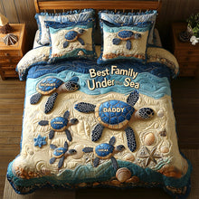 Load image into Gallery viewer, Best Family Under the Sea - Personalized Quilt Bedding Set Blanket PopCulturePrints
